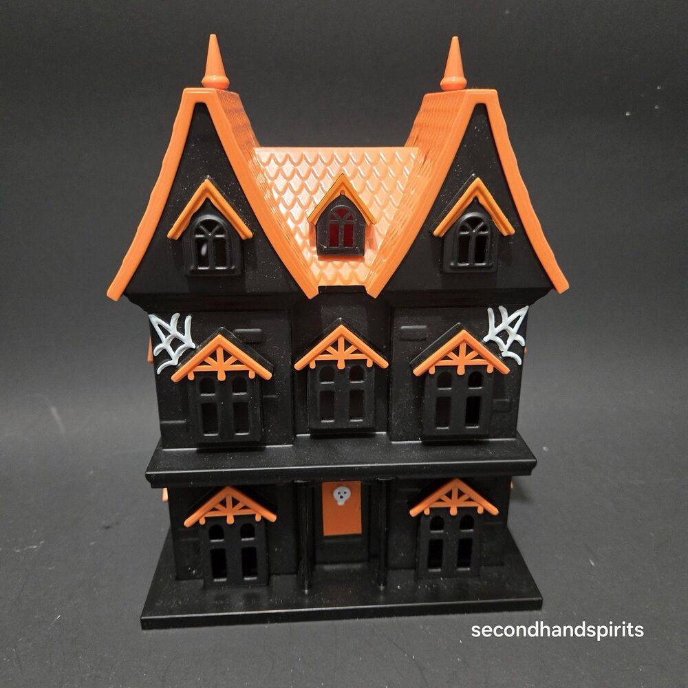 Target Bullseye Playground Halloween LED Light Up Haunted House Black Orange 8in